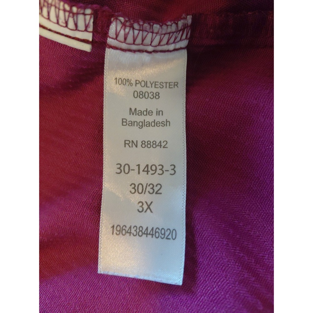 Woman Within Womens 3X 30/32 Button Up Burgundy Red Corduroy Shirt Jacket - Picture 6 of 7